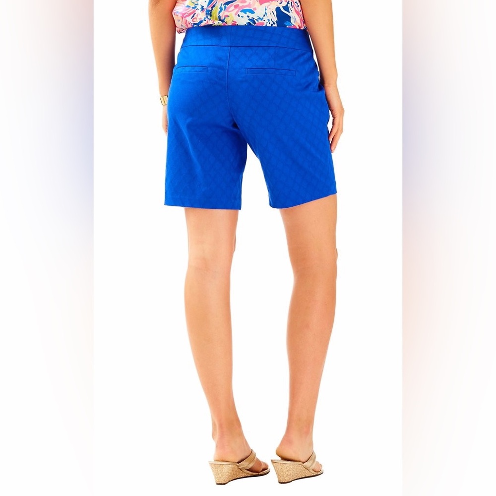 NWT Lilly Pulitzer Gardinia Shorts Brilliant Blue 9 Inch Size 0 - Picture 2 of 4